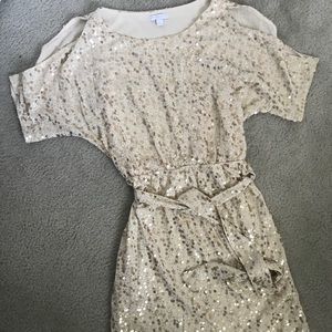 Gold sequin dress